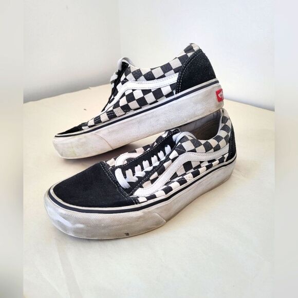 Vans Old Skool Checkerboard Sneakers Low Top Unisex Mens 7 Womens 8.5 Grunge - Picture 1 of 9